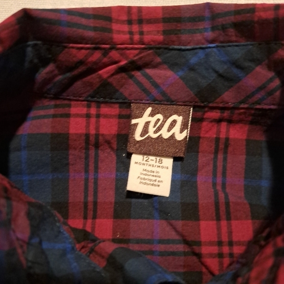 Tea Collection boys 12-18 months plaid button down shirt - Picture 3 of 5